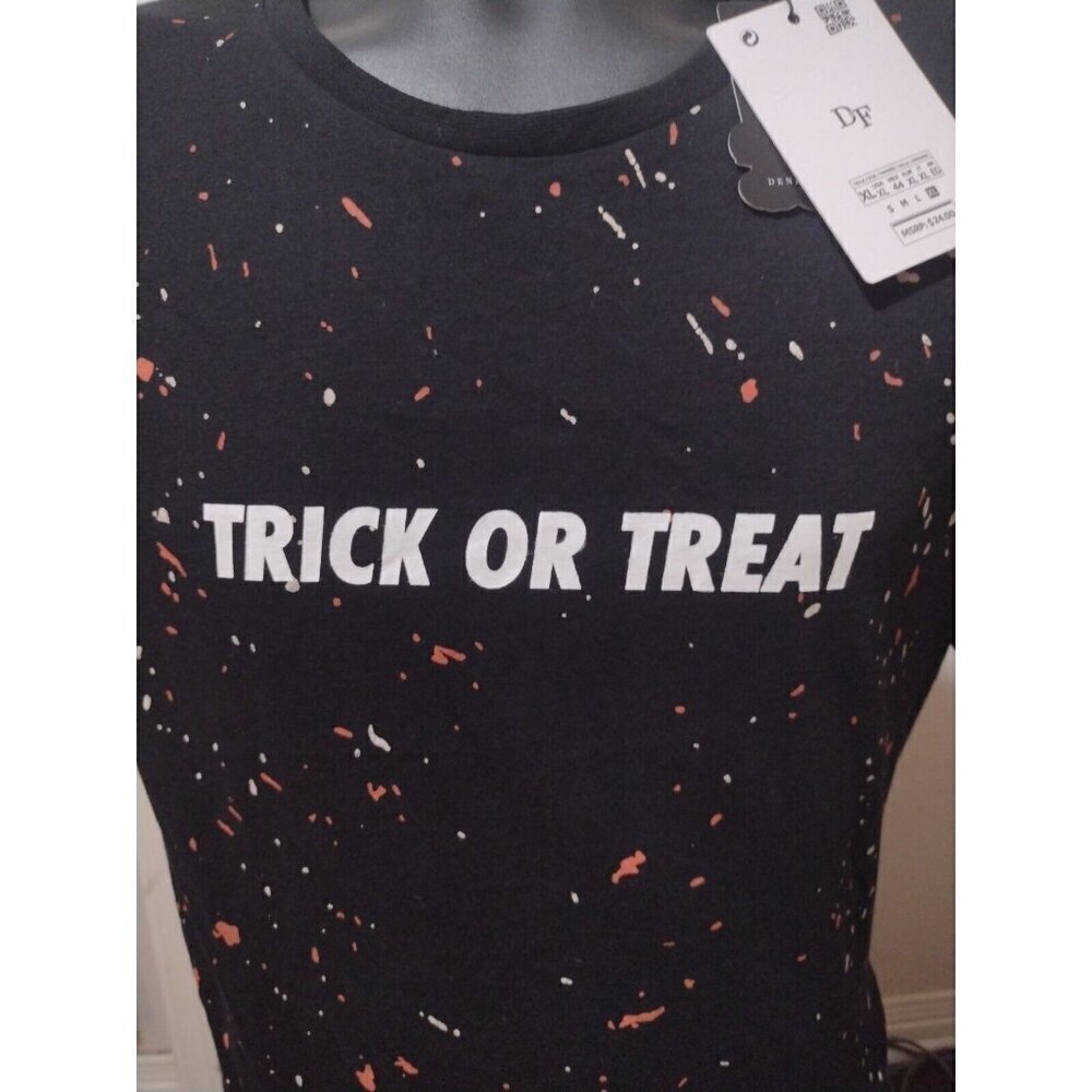 New NWT Women's Denim & Flower Ricky Singh Trick or Treat T-Shirt XL Black - Picture 4 of 10